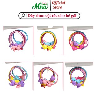 SET 5 Dây Cột Tóc Co Giãn Nhiều Màu Sắc Xinh Xắn Đáng Yêu Cho Bé Gái,Dây Thun Cột Tóc Cho Bé Gái Điệu Đà,Dễ Thương