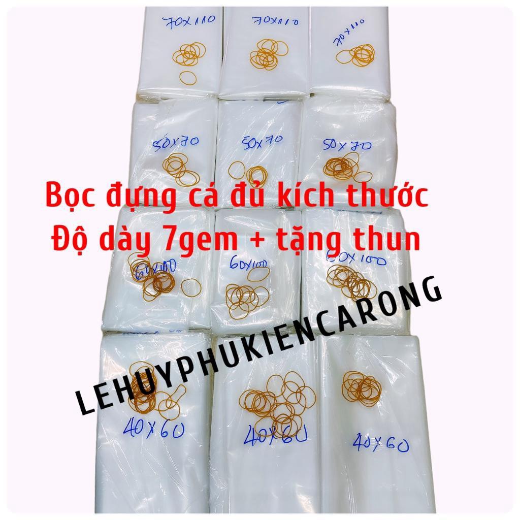 Bọc Đóng Cá Vận Chuyển Đi Xa, Bịch Ship Cá Đi Xa Giành Cho Các Loại Cá Lớn Độ Dày 7 Zem 8Zem + Tặng Thun Cột