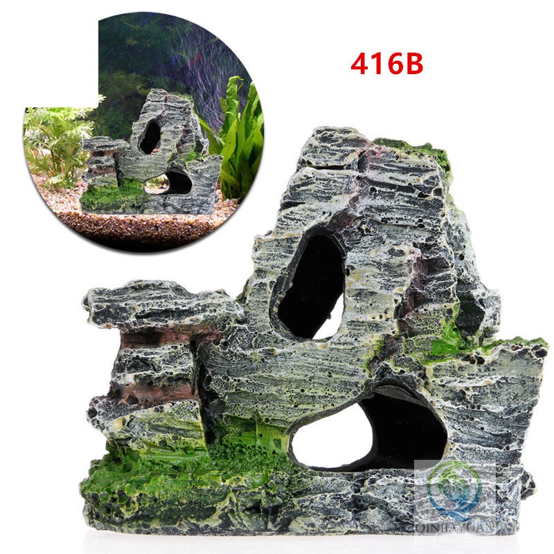 Trang trí bể cá, hồ cá , tiểu cảnh thủy sinh mô hình núi đá TS50