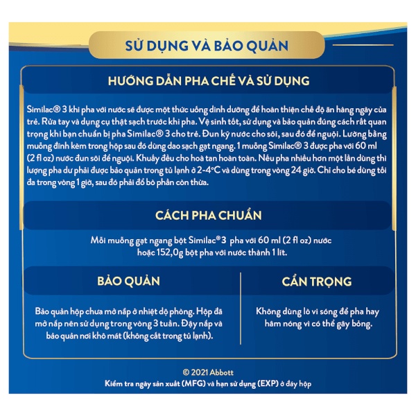 [Date T8/24] Sữa bột Similac 3 900g đột phá dinh dưỡng 5G mới cho trẻ từ 1-2 tuổi miễn dịch khỏe nhanh trí tựa &quot;5G&quot;