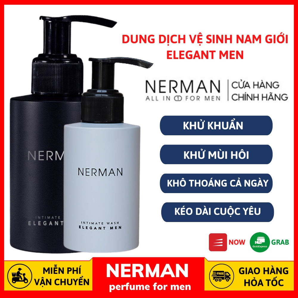 Dung Dịch Vệ Sinh Nam Giới Nerman Elegant Men Intimate Wash Hương Nước Hoa Nam Cao Cấp 100ml/chai - Chính Hãng