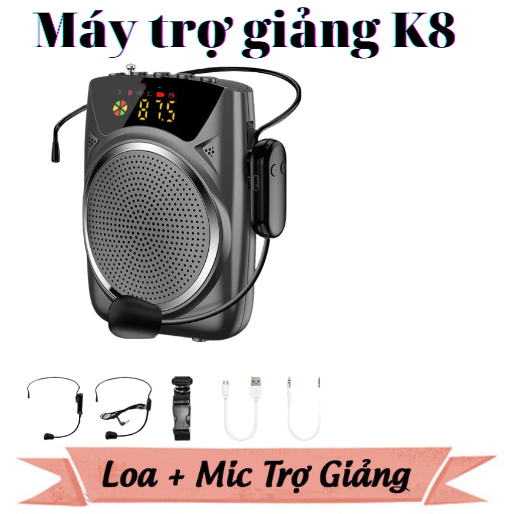 Máy trợ giảng mini k8 nhỏ gọn công suất 10w, bảo hành 1 đổi 1