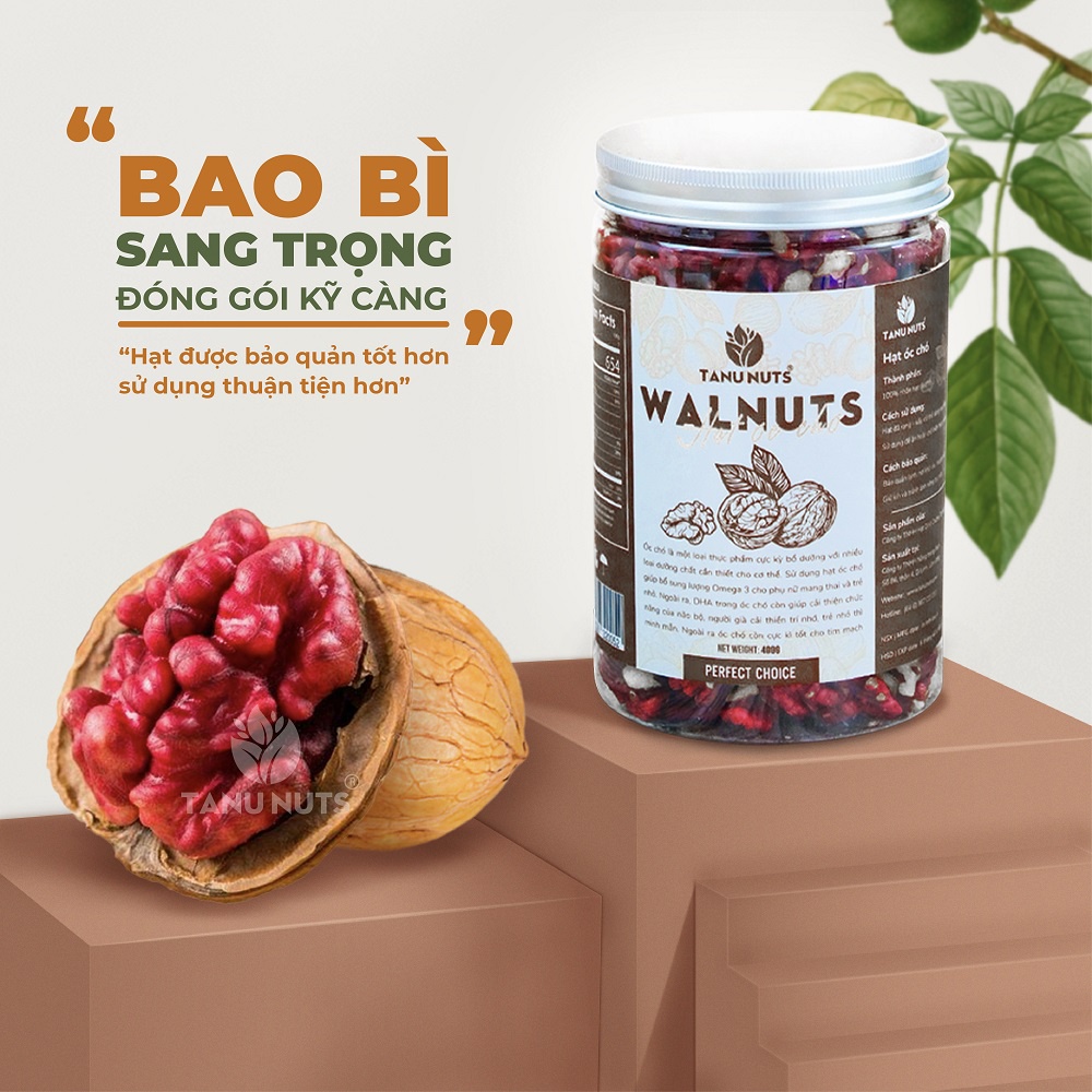 Nhân óc chó đỏ TANU NUTS, hạt óc chó tách vỏ Mỹ hạt ngũ cốc dinh dưỡng cho bà bầu, ăn kiêng, giảm cân