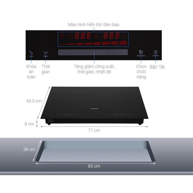 Bếp từ đôi Junger CEJ-201-II - Hàng Chính Hãng - Mới 100% Hàng chính hãng tặng bộ nồi Đức