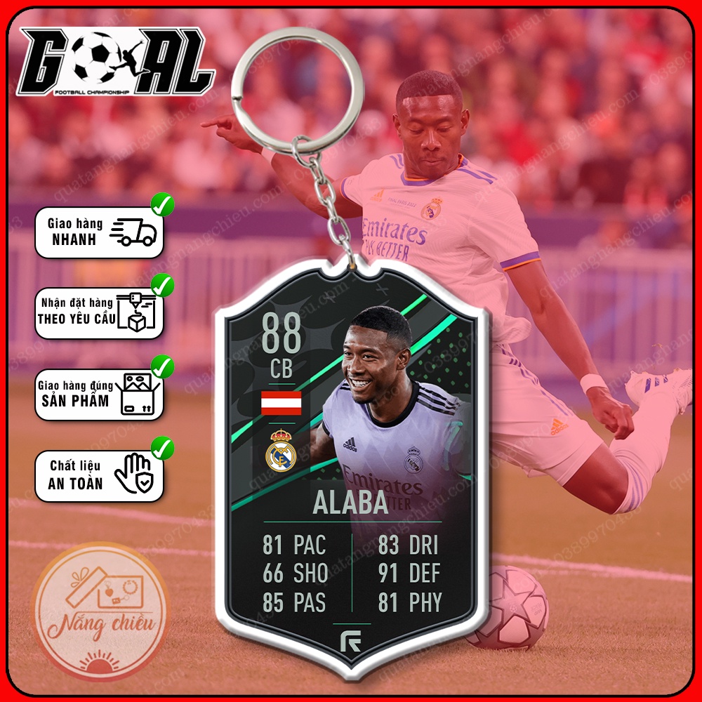 Thẻ icon bóng đá gaming - Móc khóa in hình David Alabau -CLB Barcelona[10225-10236]