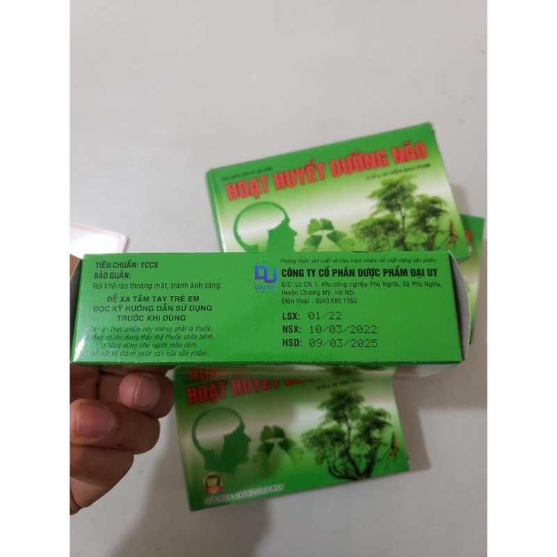 [ COMBO 5 HỘP ]HOẠT HUYẾT DƯỠNG NÃO Đại Uy hộp 100 viên (Bổ não, cải thiện trí nhớ - tăng cường trí nhớ)