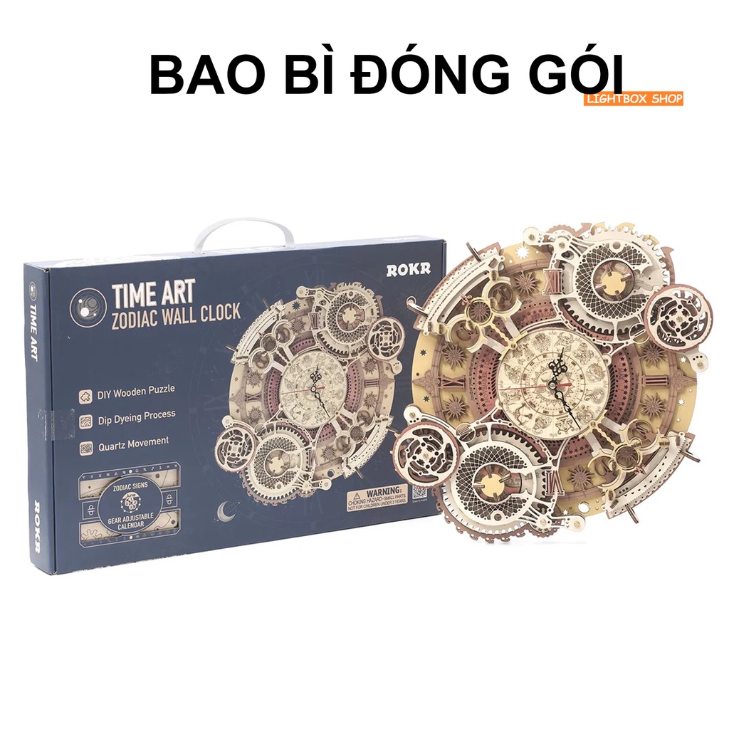 Mô hình Đồng hồ treo tường Robotime Zodiac Wall Clock | LC601. Đồng hồ treo tường cung hoàng đạo