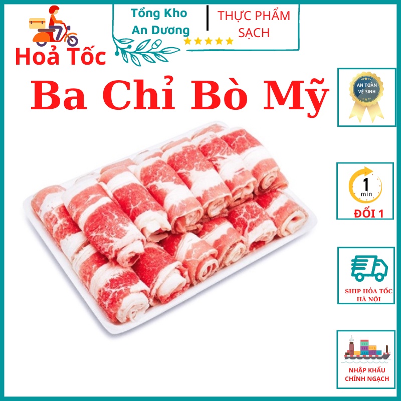 Ba Chỉ Bò Mỹ Nhập Khẩu, Mềm Ngọt Nhúng Lẩu, Nướng BBQ Vô Cùng Tiện Lợi Vệ Sinh AN Toàn Thực Phẩm [Ship Hỏa Tốc 1h]