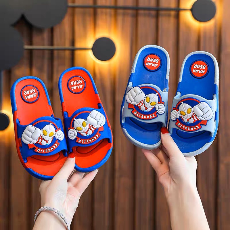 Dép siêu nhân ultra men bé trai đế nhựa dẻo in 3d dễ thương cho bé từ 2-7 tuổi