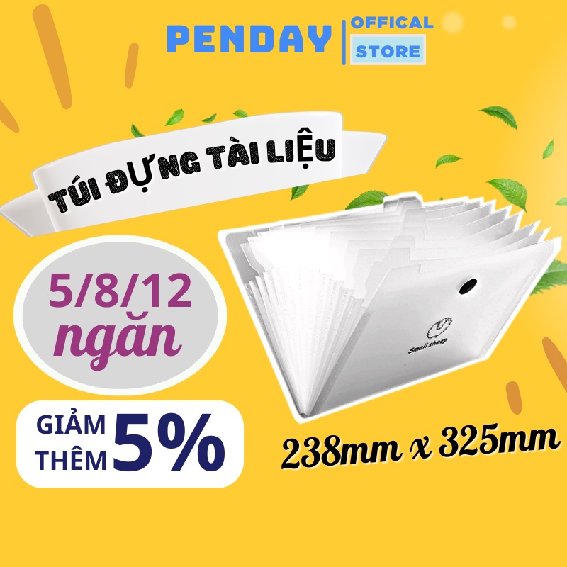 Cặp đựng tài liệu nhiều ngăn - a4 - nhựa Pp - khóa dây - túi đựng tài liệu nhiều ngăn a4 - PENDAY STORE