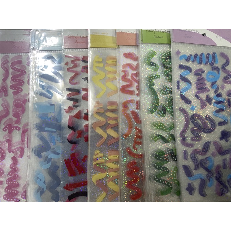 hình Dán Trang Trí Nhật Ký Họa Tiết Ruy Băng Nhiều Màu Bắt Mắt