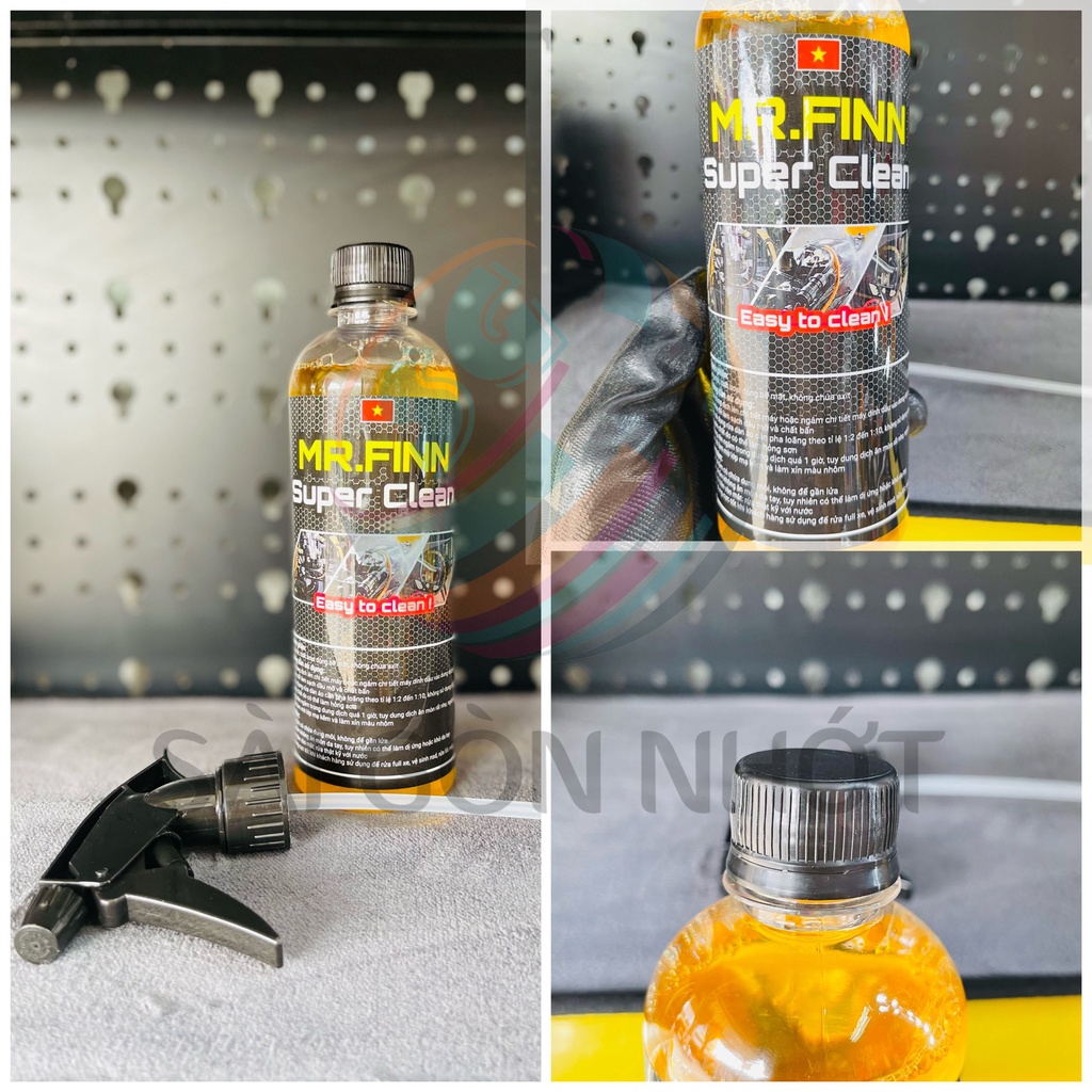 Combo Xịt dưỡng sên SPRAYKING + Rửa sên Mr.Finn Super Clean 500ml,1L