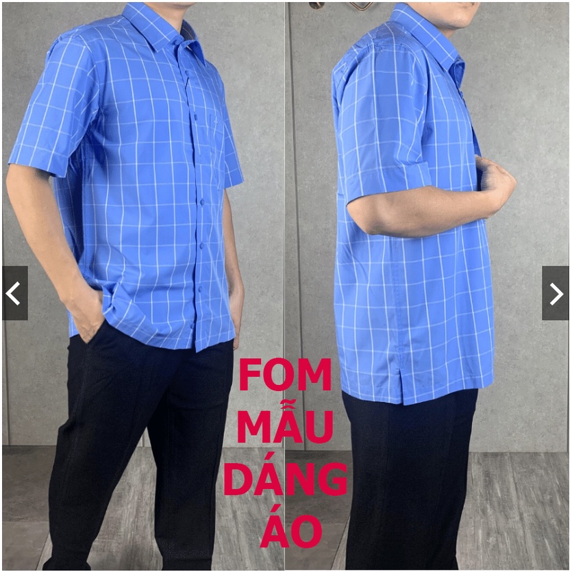 Áo Sơ Mi Ngắn Tay Dáng Trung Tuổi Họa Tiết Caro G435