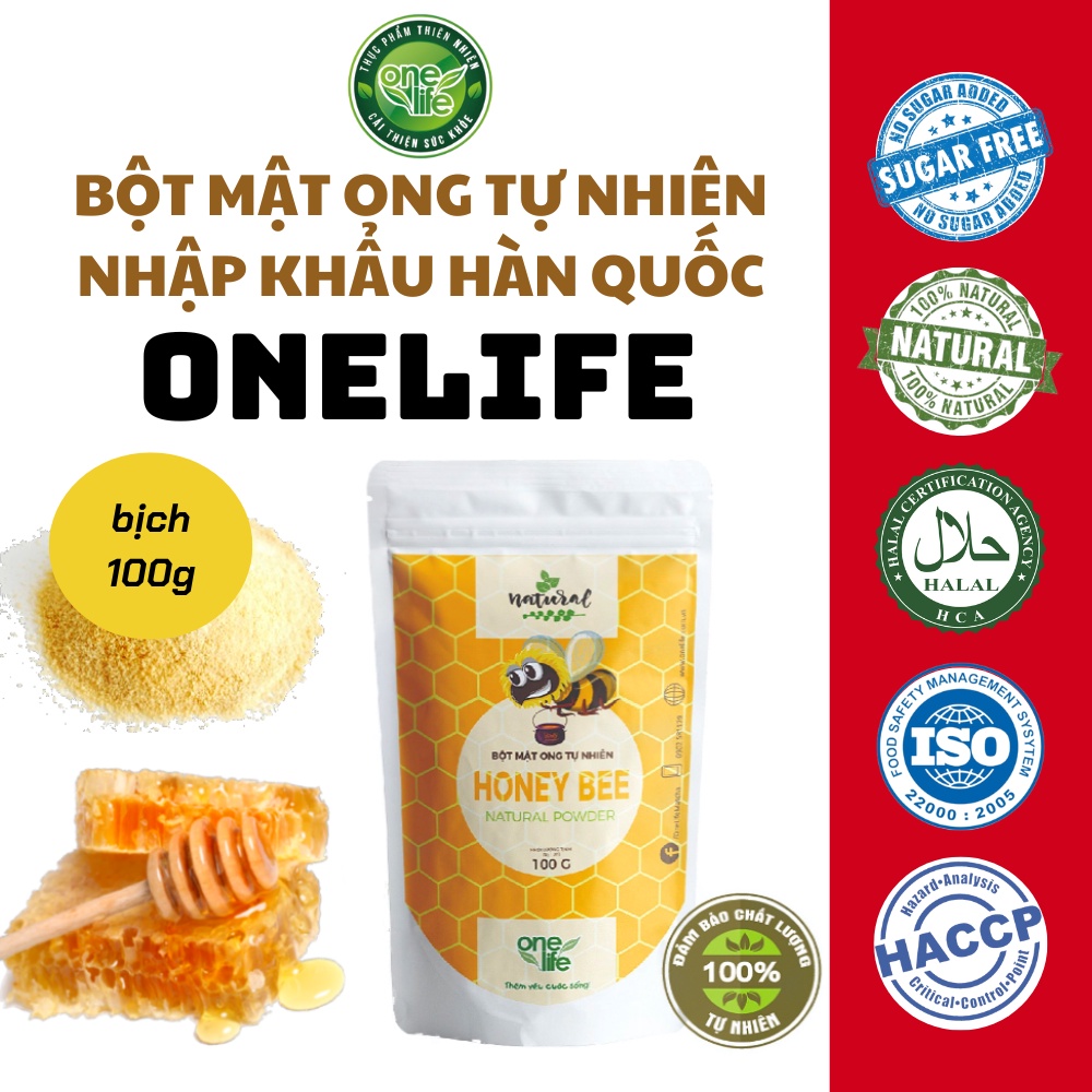 Túi 100gr Bột Mật ong từ hoa hạt dẻ Hàn Quốc ONELIFE, thay đường ăn kiêng