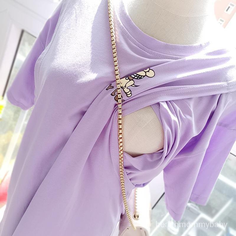 Trang Phục Cho Con Bú Mở Hai Bên Không Khóa KéoTÁo Sơ Mi Váy Mặc Trong Cho Con Bú Mẹ Sau Sinh Trang Phục Bà Bầu Khi Man