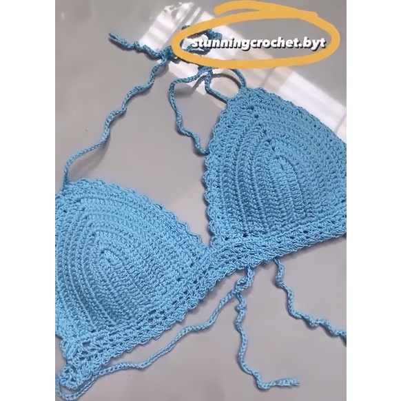 ￼Bikini móc len may kèm mút ngực nhiều màu siêu dưỡng thê 💓 - made by Stunningcrochet.byt