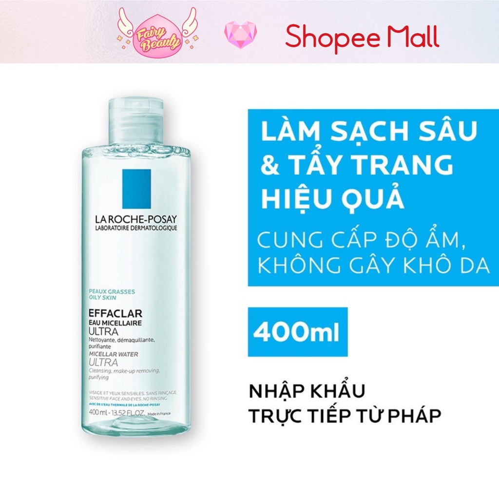 [LA ROCHE-POSAY] Nước Tẩy Trang Cho Da Dầu Mụn Giúp Làm Sạch Sâu & Kiểm Soát Nhờn Effaclar Micellar Water 400/200/100ml