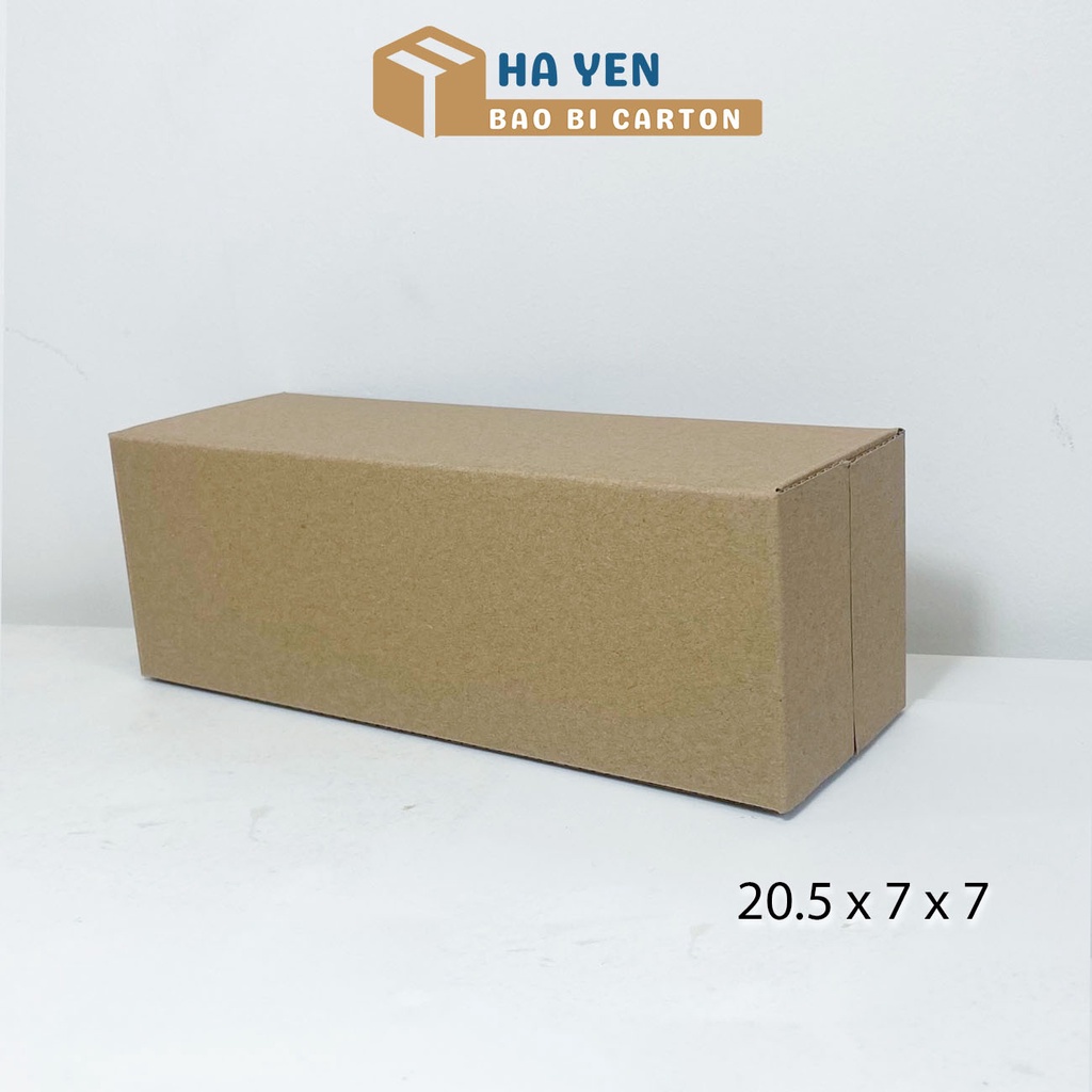 7x7x20,5 cm - Combo 100 hộp carton đóng hàng nắp dán 20.5 x 7 x 7 cm