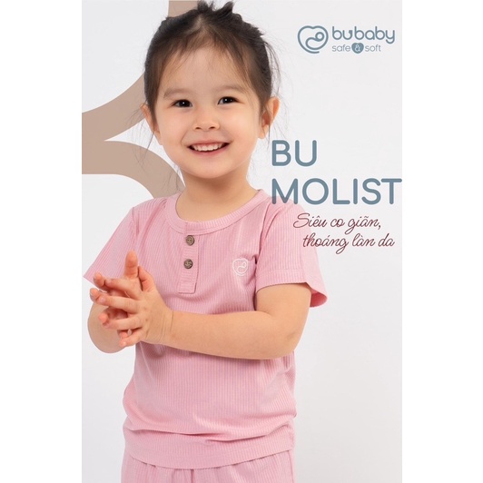 Bộ ngắn tay cổ tròn bổ nẹp Molist Bu Baby mềm mại cao cấp