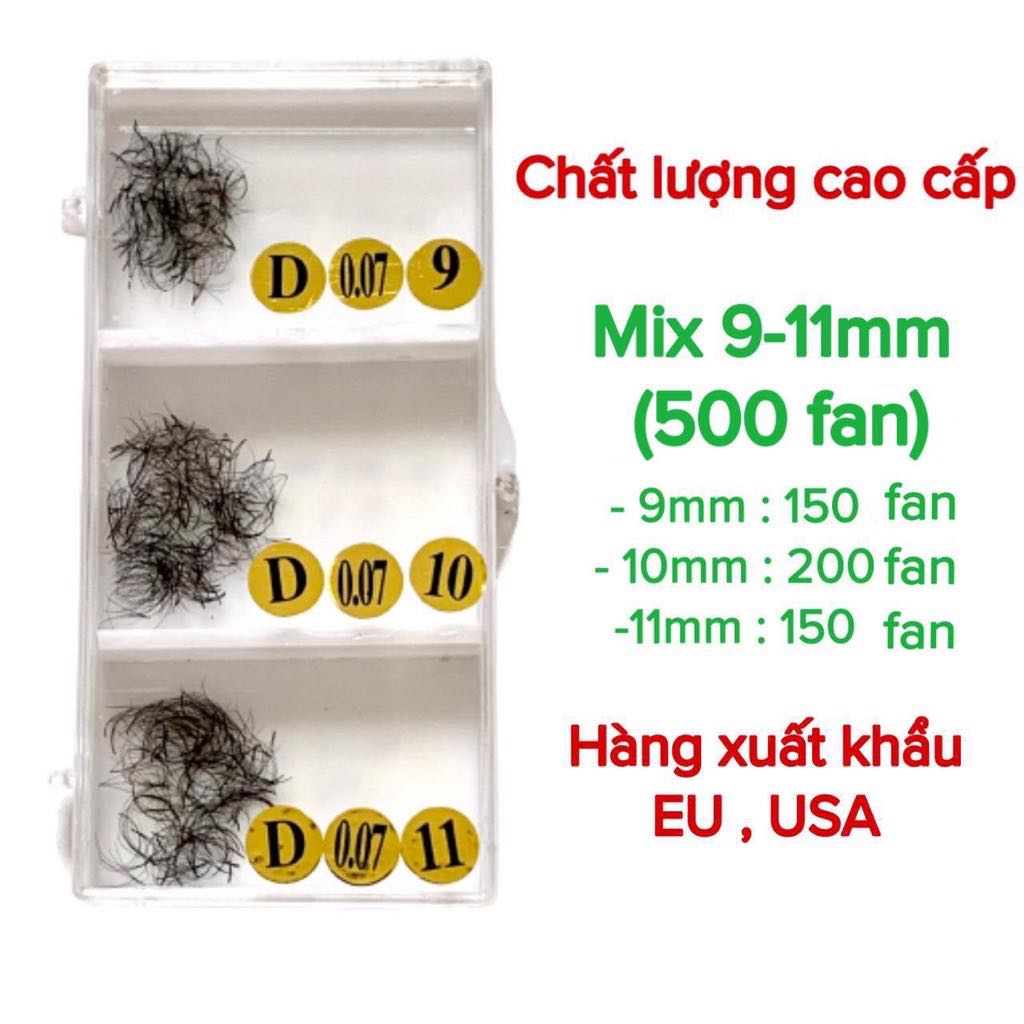 Mi fan premade 3D mix các loại, 1 hộp 500 fan hoặc 1000 fan