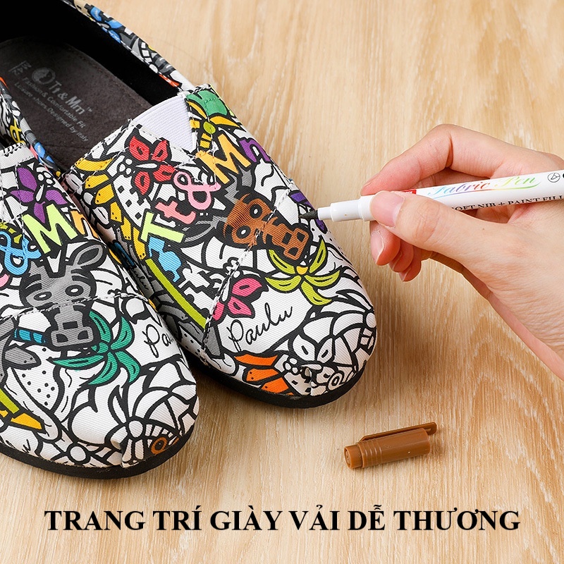 Bút vẽ áo quần vải túi giặt không phai Li Lư 50 Màu. Bút vẽ vải nhiều chất liệu không bay màu thẩm mĩ cao độc đáo