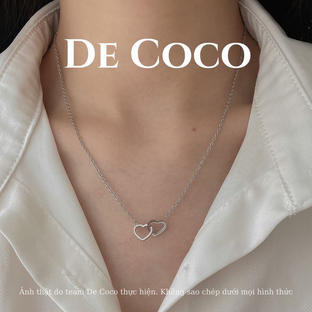 Dây chuyền nữ De Coco Saranghae hai trái tim lồng vào nhau