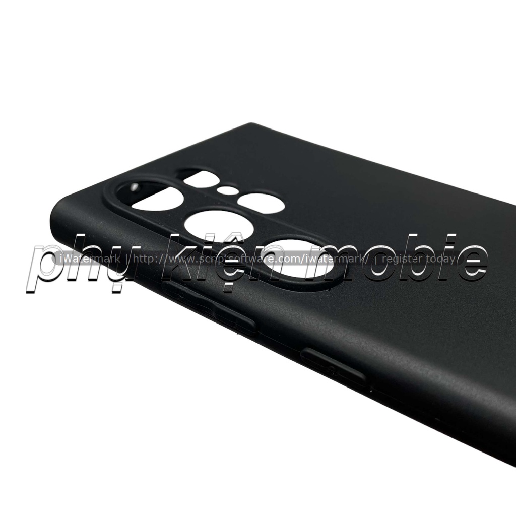 Ốp lưng silicon đen nhám cho Samsung Galaxy S23 Ultra không bám vân tay, khoét riêng từng mắt camera.