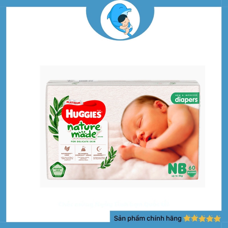 Tã/bỉm quần/ dán Huggies Platinum Nature Made NB/S/M/L/XL cho bé từ 5 đến 17kg