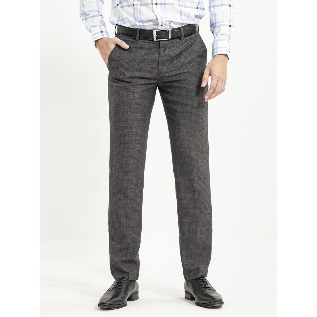 Quần tây công sở nam Aristino sọc caro chìm dáng regular fit suông chất liệu Polyester cao cấp ATR03601