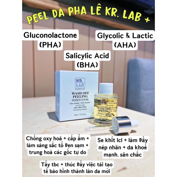 Peel da pha lê krlab 30ml hạn 2026 giúp tái tạo da căng bóng