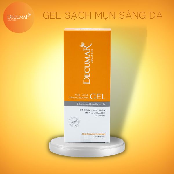 Gel mun Nano Nghệ Decumar Advanced 20 gr ngừa mụn viêm thâm đầu đen hoàn toàn mới(dgc01)