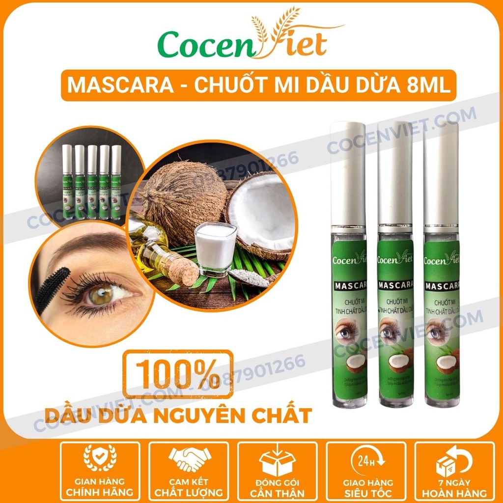 Mascara Chuốt Mi, Dầu Dừa Dưỡng Mi Chắc Khỏe Chuốt Mi Giúp Mi Dài Và Dày Đẹp Hơn Với Dầu Dừa Nguyên Chất CMDD01 COCEN | BigBuy360 - bigbuy360.vn