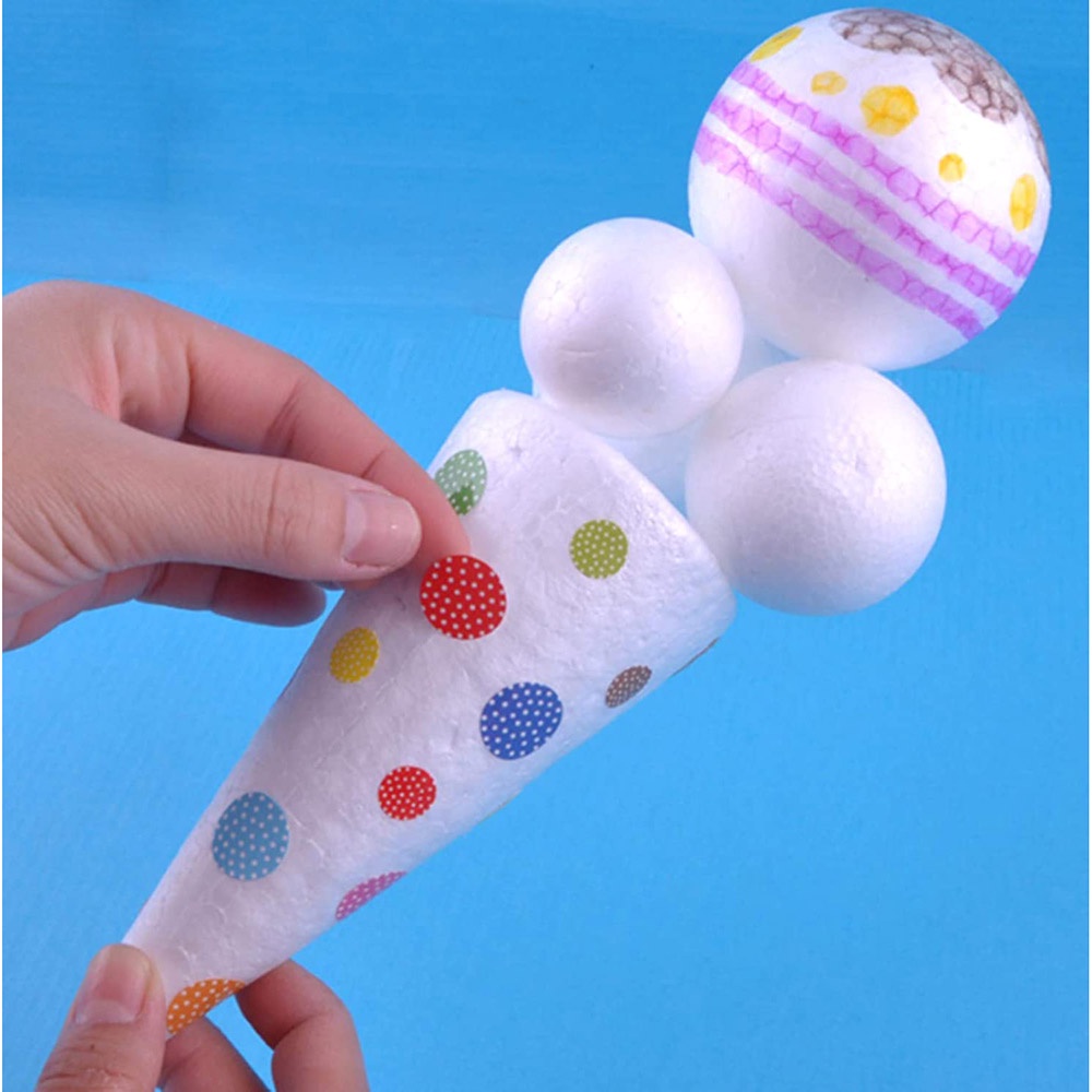 Set 100 quả bóng xốp màu trắng trang trí giáng sinh