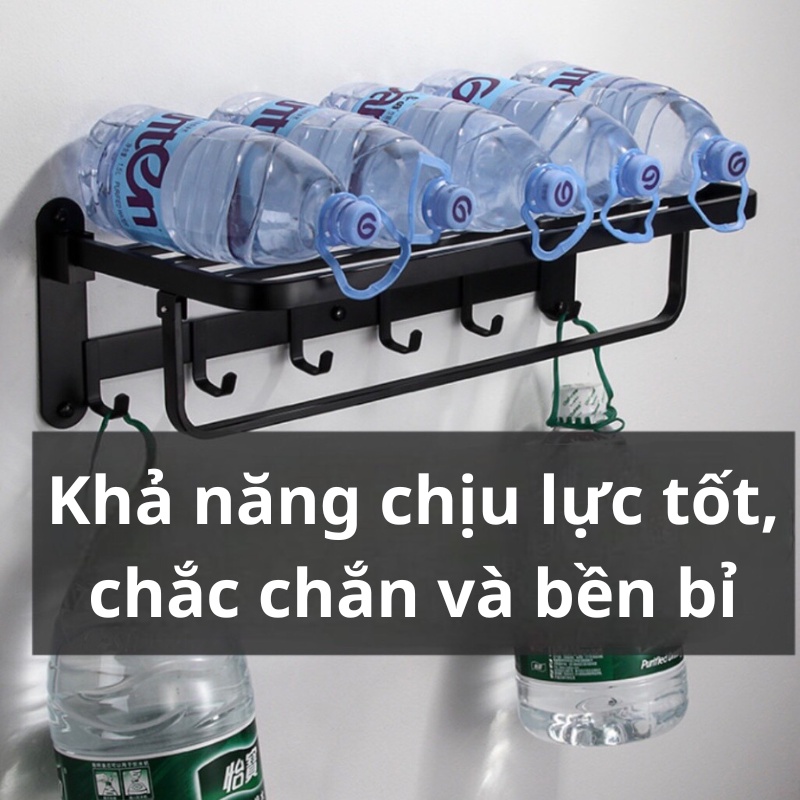 Giá treo khăn nhà tắm toduma có móc treo đồ gấp gọn 90 độ, kệ nhà tắm dán tường màu đen, chính hãng 1 đổi 1 trong 7 ngày | BigBuy360 - bigbuy360.vn