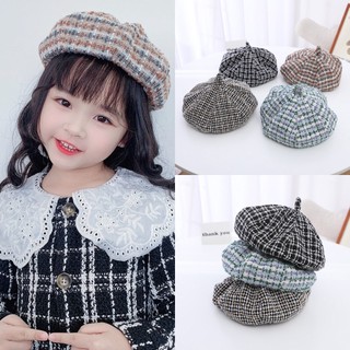 Mũ nồi len kẻ sọc caro xinh xắn cho bé