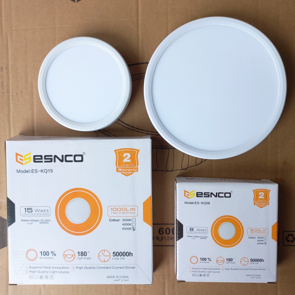 Đèn LED Âm trần Đa năng 8w, 15w Tròn ESNCO Lighting Bảo hành 2 năm