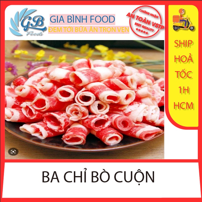Ba chỉ bò cuộn mỹ khay 500gr