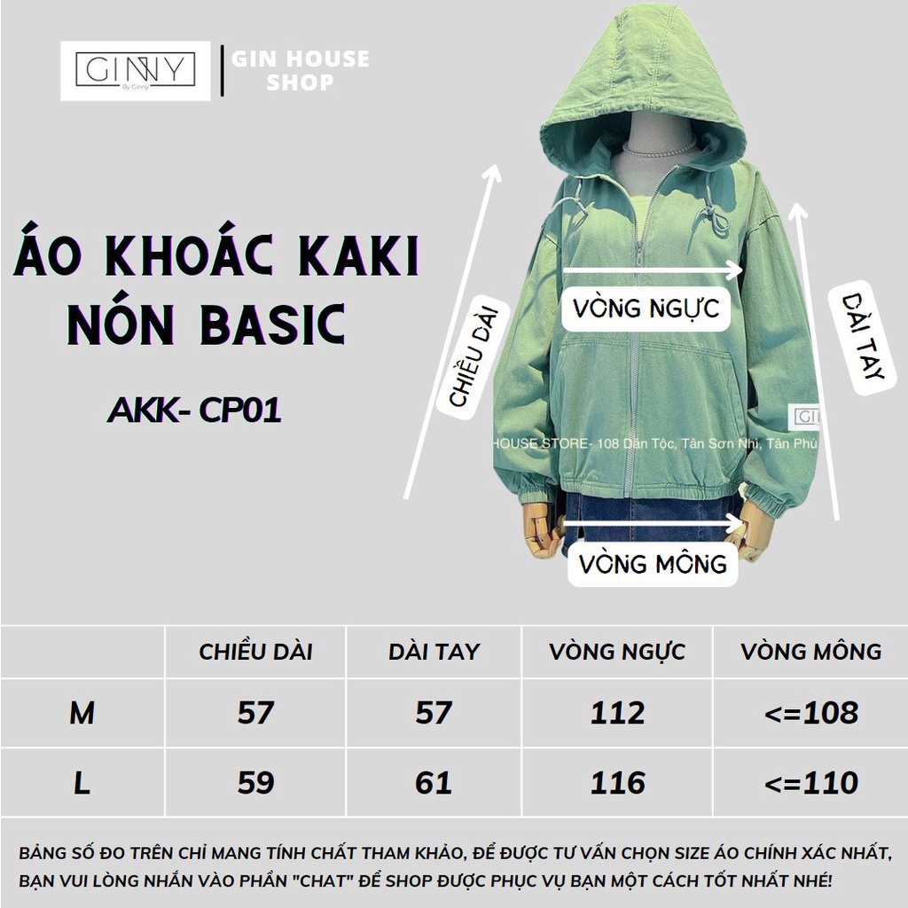 Áo Khoác Kaki Nón Basic CP-01 | Chất Kaki Wash Độc Quyền | GINNY.VN