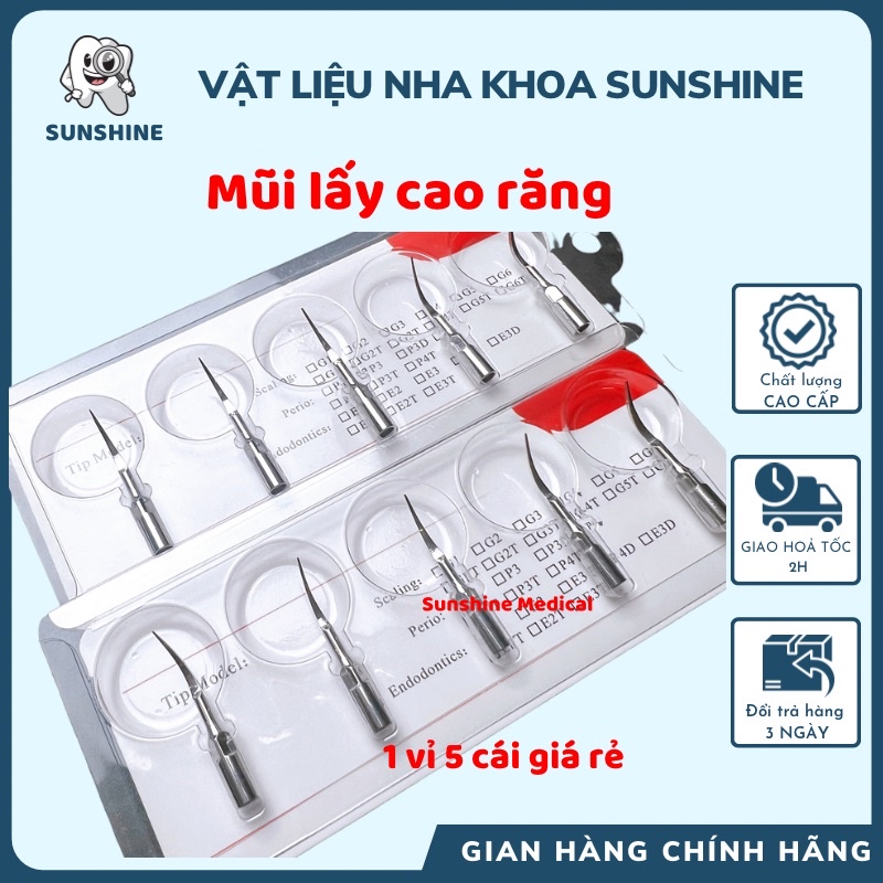 5 Mũi lấy cao răng mũi cao vôi dùng trong nha khoa