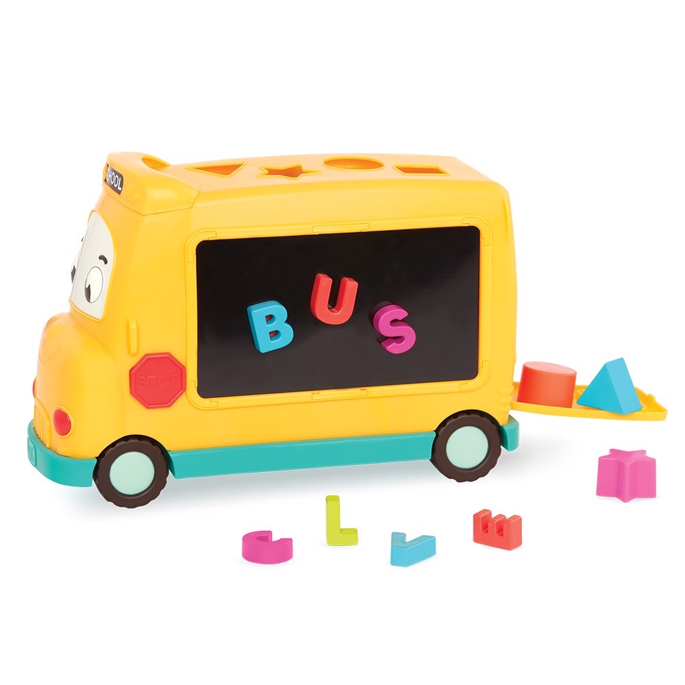 Đồ chơi Xe bus trường học đa năng B.toys - Battat kèm bảng nam châm giúp bé học chữ, ghép từ và hình khối