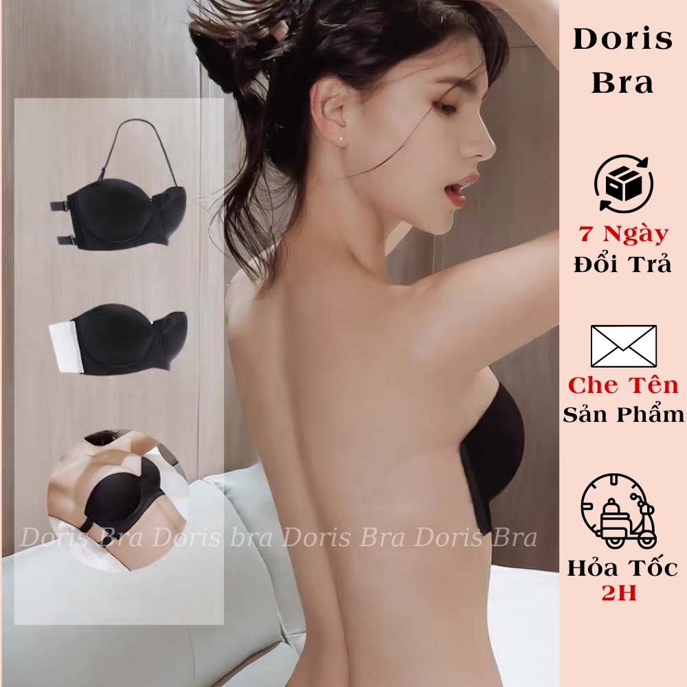 Áo lót Doris, áo ngực nữ  AC080 thiết kế mặc hở lưng đệm dày nâng ngực phối 3 kiểu thay đổi