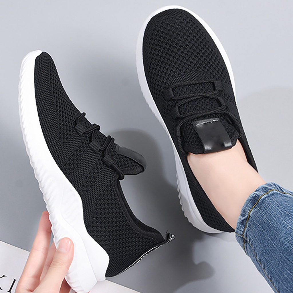 PunkyRabbit Giày Thể Thao Nữ Đi Bộ Thiết Kế Lưới Thoáng Khí Đế Mềm Cho Mùa Đông