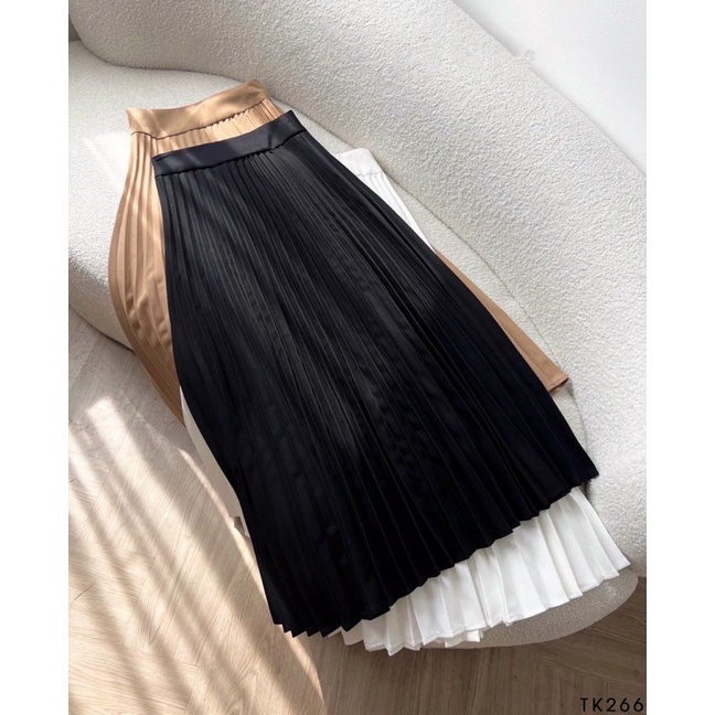 Chân váy xếp li dài