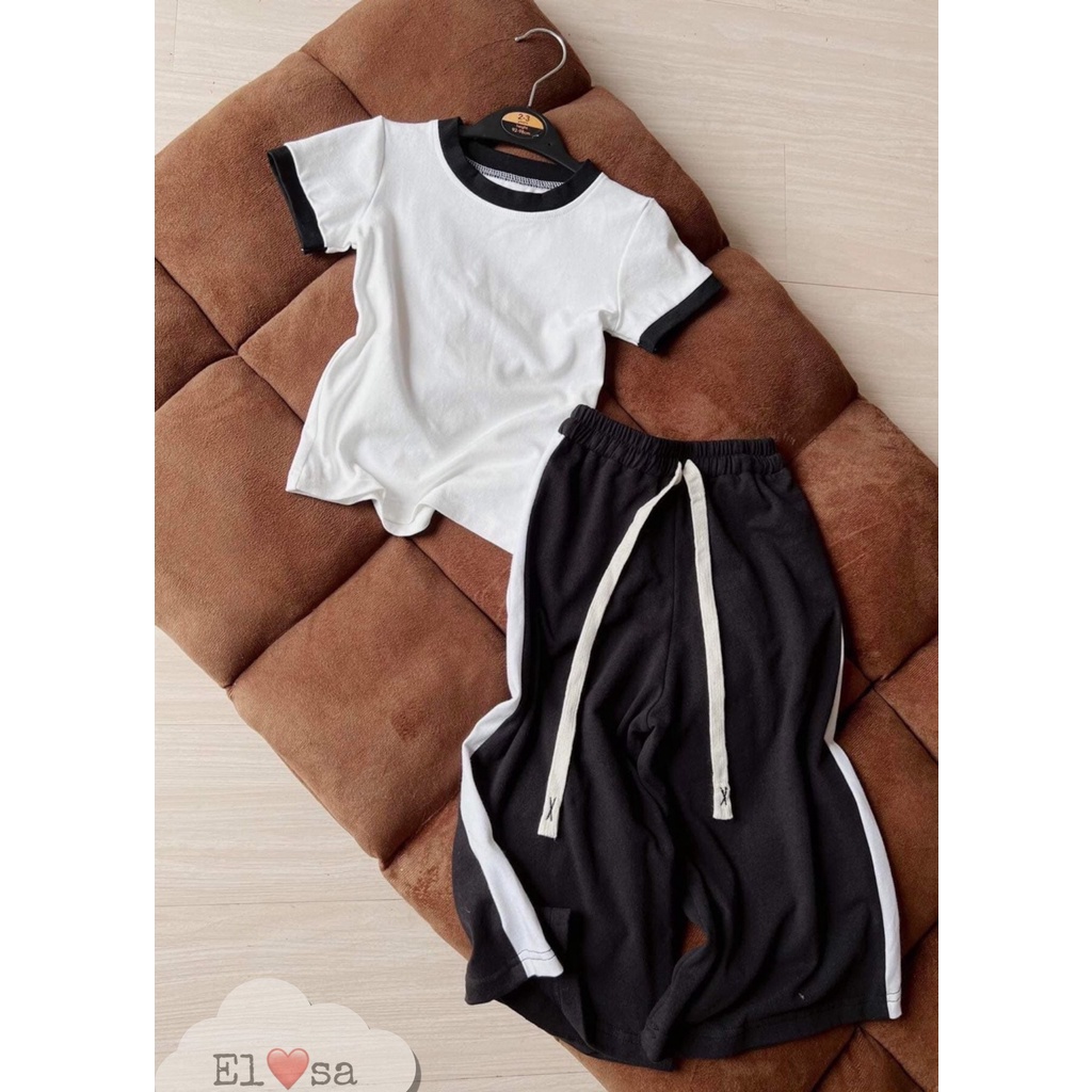 quần áo bé gái-- SET ÁO TRẮNG QUẦN XUÔNG  MẸ VÀ BÉ ANNAKIDS