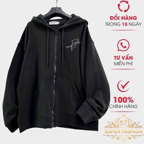 Áo Khoác Nỉ Nam Dây Khóa Kéo SUPER FASHION Nón 2 Lớp In Hình Cao Cấp