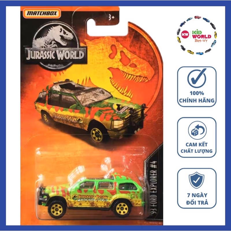 Xe mô hình Matchbox Jurassic World Series '93 Ford Explorer #4 GDN85.