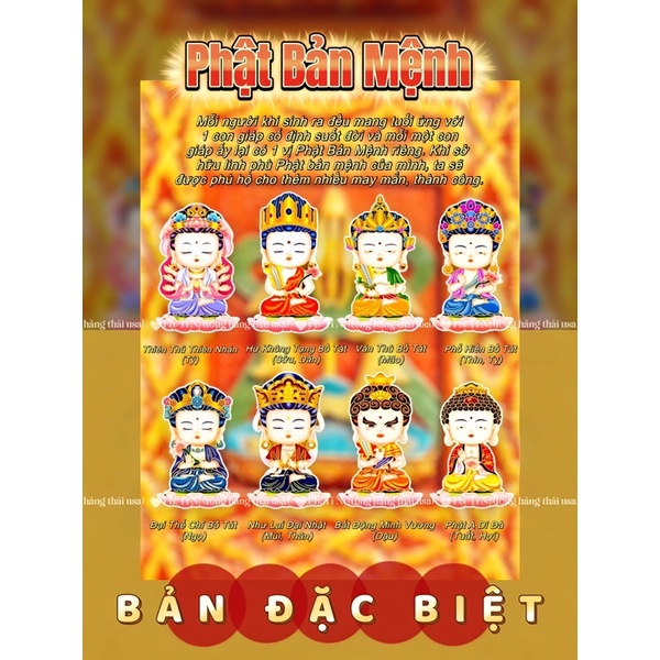 Phật Bản Mệnh Dán Điện Thoại May Mắn - Hộ Mệnh 12 Con Giáp - Độc Quyền Đã Trì Chú Khai Quang - Phong thuỷ tâm linh