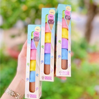 Set bút dạ quang 6in1, bút highlighter cute