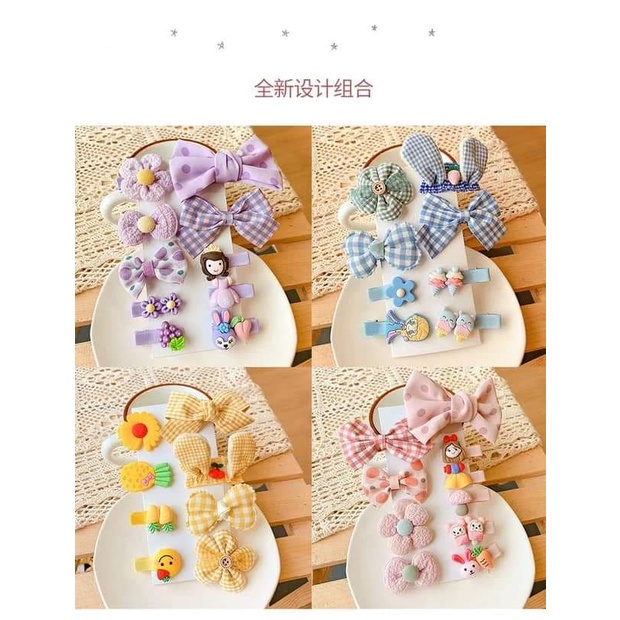 MVP2882 Set 8 kẹp tóc siêu xinh cho bé gái