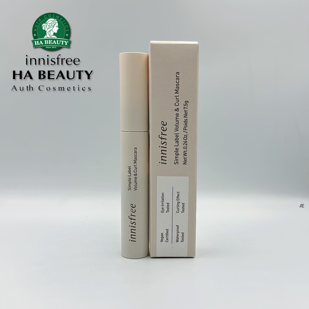 Mascara thuần chay làm dày dài cong mi innisfree Simple Label Mascara  7.5g